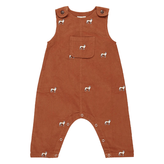 Pink Chicken Baby Boys Corduroy Noah Jumper - Dog Embroidery