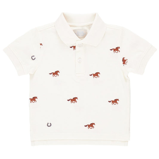 Pink Chicken Boys Alec Shirt - Lucky Horses Embroidery