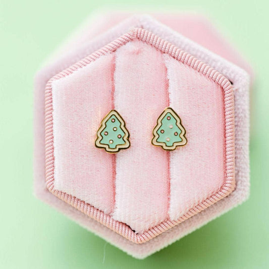 Desert Peach Christmas Sugar Cookie Stud Earrings