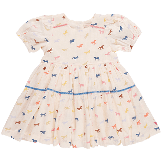 Pink Chicken Girls Charlie Dress - Multi Tiny Horses