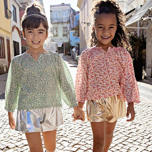 Pink Chicken Girls Lame Theodore Short - Silver