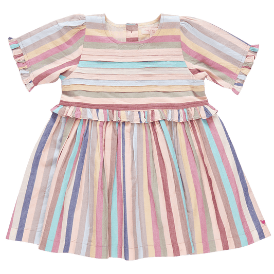 Pink Chicken Girls Raquel Dress - Multi Vintage Stripe