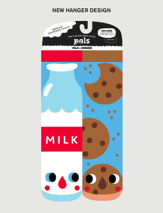 Pals Socks Milk & Cookies Non - Slip Mismatched Socks for Kids