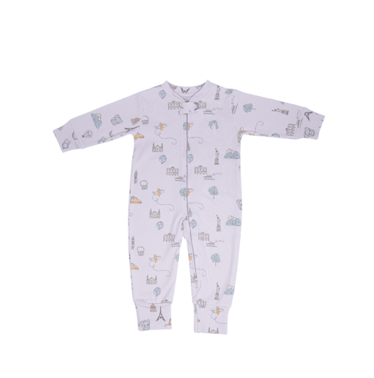 Pima Lima Pima Lima | 2 - way Zip Footie | Travel Lavender