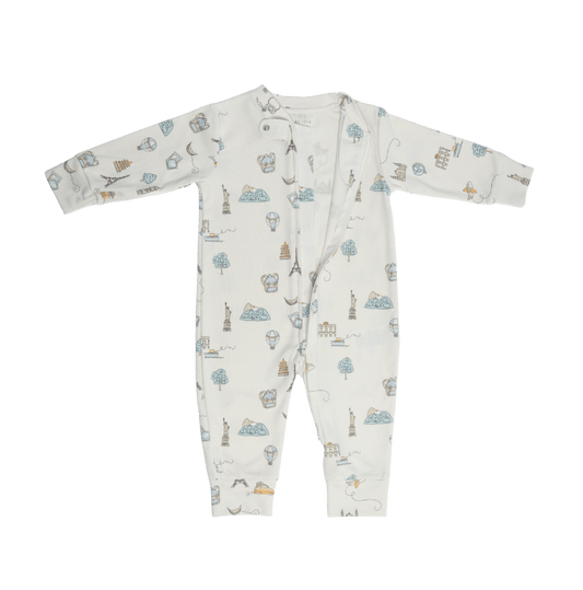 Pima Lima Pima Lima | 2 - way Zip Footie | Travel White