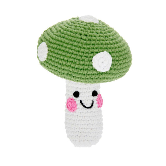 Pebble Pretend Play Food Rattle - Green Mushroom