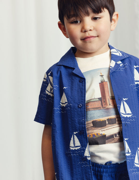 Mini Rodini Sailing Boats Woven Shirt