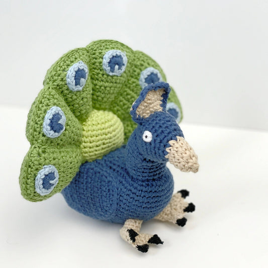Pebble Stuffed Animal - Peacock Rattle