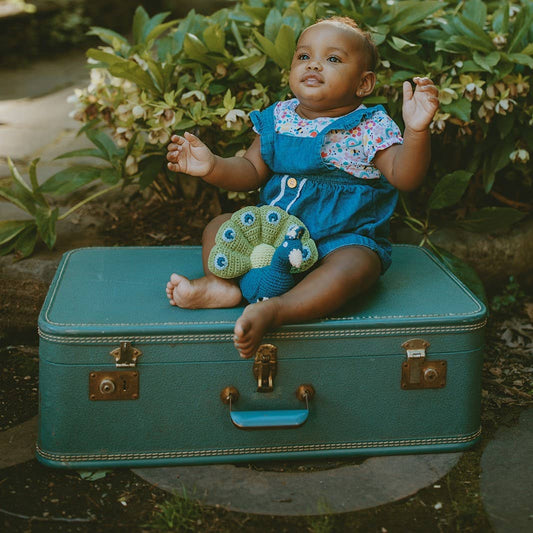 Pebble Stuffed Animal - Peacock Rattle