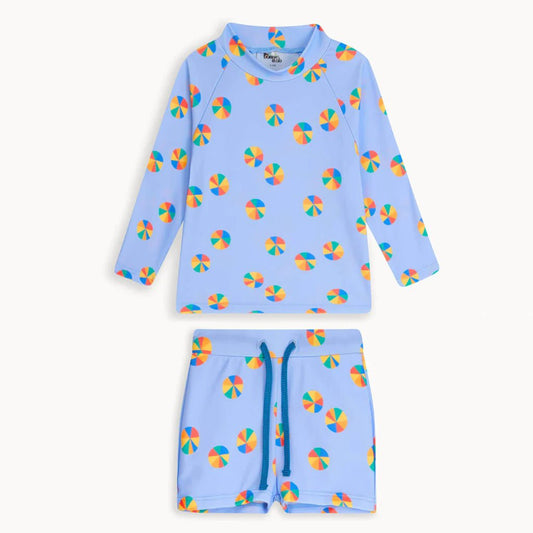 Bonnie Mob Wake & Weekend Set - Beachball Rash Top & Bottom Set