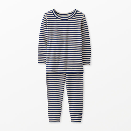 KIDS STRIPED LONG JOHN PAJAMA SET IN HANNASOFT™