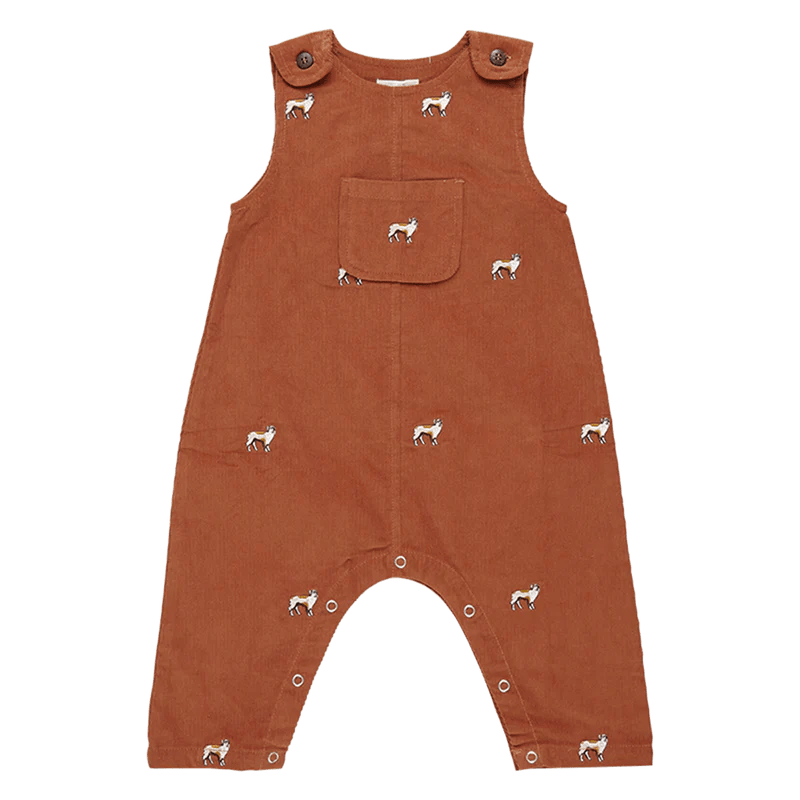 Baby Boys Corduroy Noah Jumper - Dog Embroidery - Pink Chicken