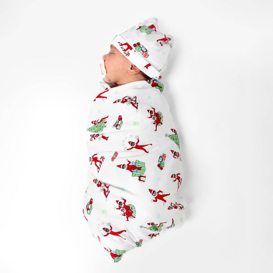 Bellabu Bear The Elf on the Shelf Bamboo Swaddle & Beanie Set