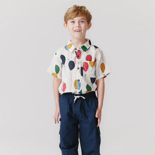 Boys Jack Shirt - Balloon Bunches - Pink Chicken