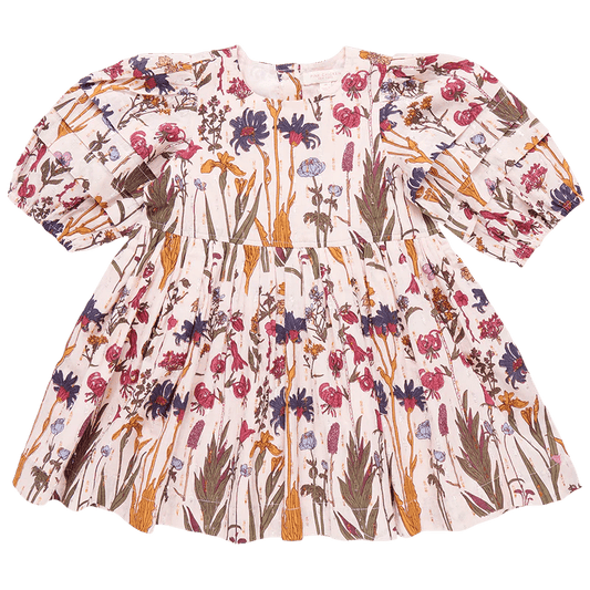 Girls Brooke Dress - Autumn Flowers - Pink Chicken