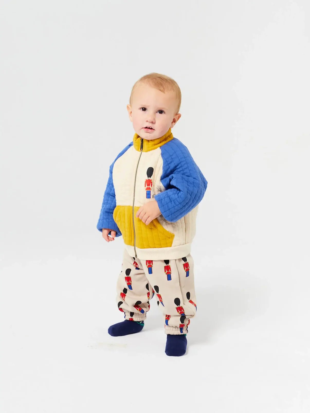 Little Tin Soldier Quilted Zipped Sweatshirt - Bobo Choses