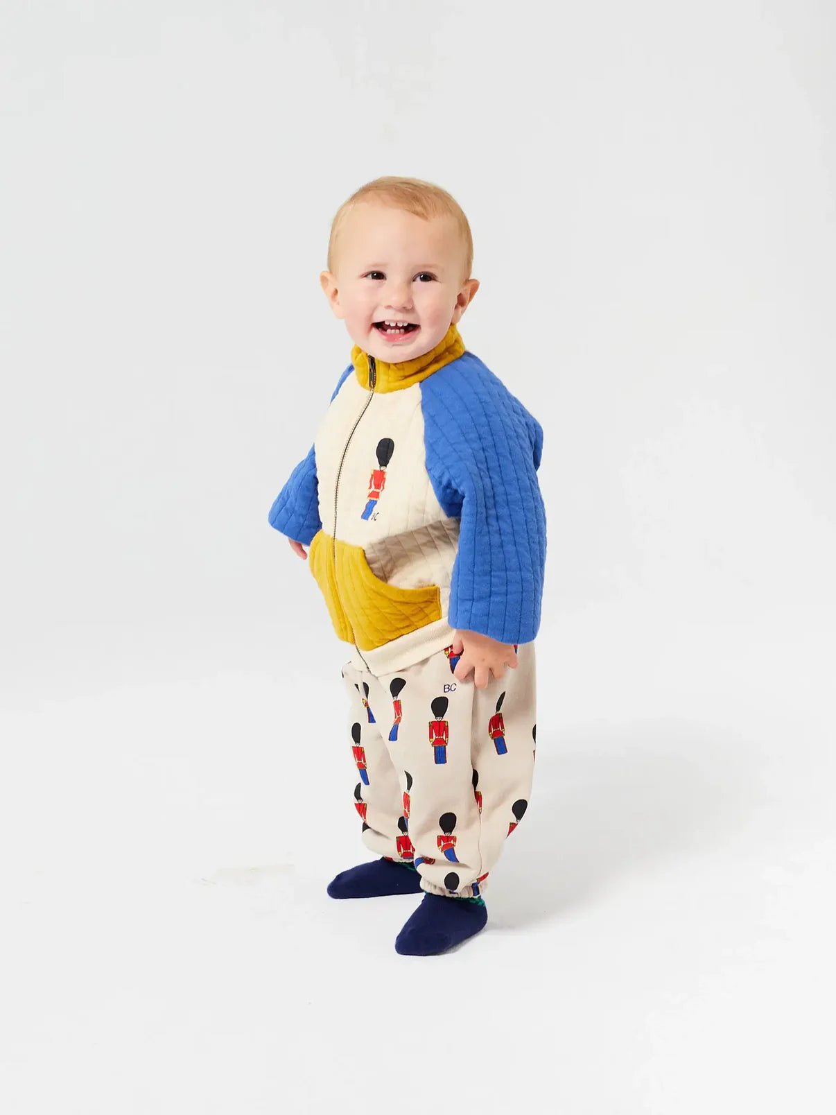 Little Tin Soldier Quilted Zipped Sweatshirt - Bobo Choses