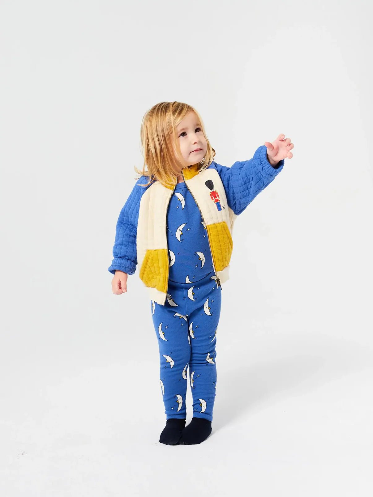 Little Tin Soldier Quilted Zipped Sweatshirt - Bobo Choses