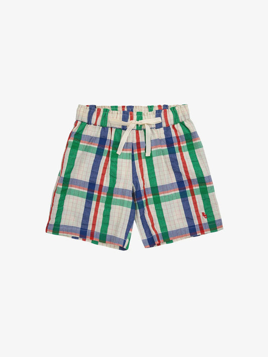 Madras Checks Woven Bermuda Shorts - Bobo Choses