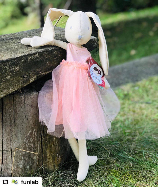 Marcella the Bunny Ballerina in Pink Toile Skirt