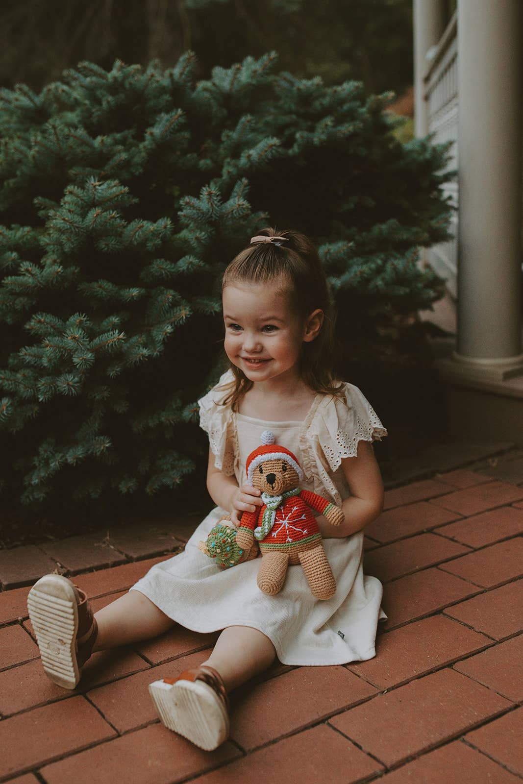 Pebble Christmas Teddy Bear – Handmade Organic Cotton Holiday Plush