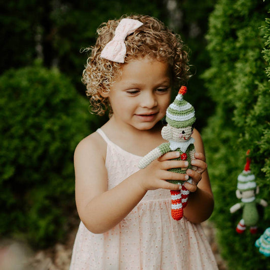 Pebble Handmade Elf Rattle– Festive Holiday Keepsake Toy