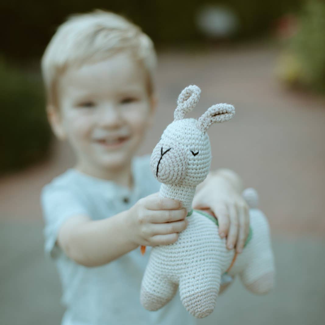Pebble Plush Llama Organic Kids Toy
