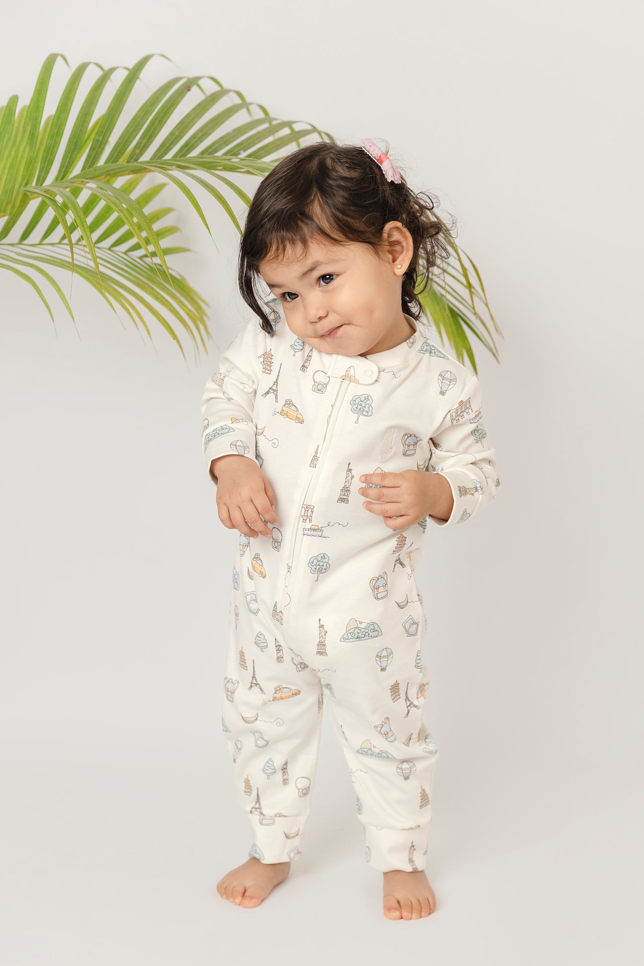 Pima Lima Pima Lima | 2 - way Zip Footie | Travel White