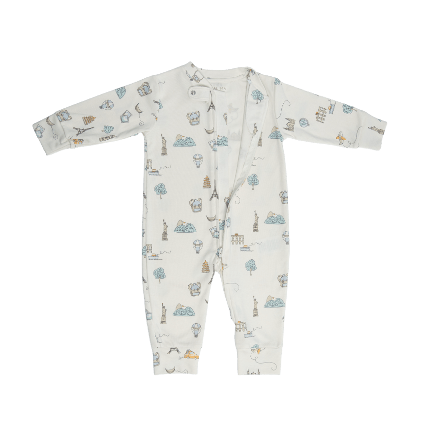 Pima Lima Pima Lima | 2 - way Zip Footie | Travel White