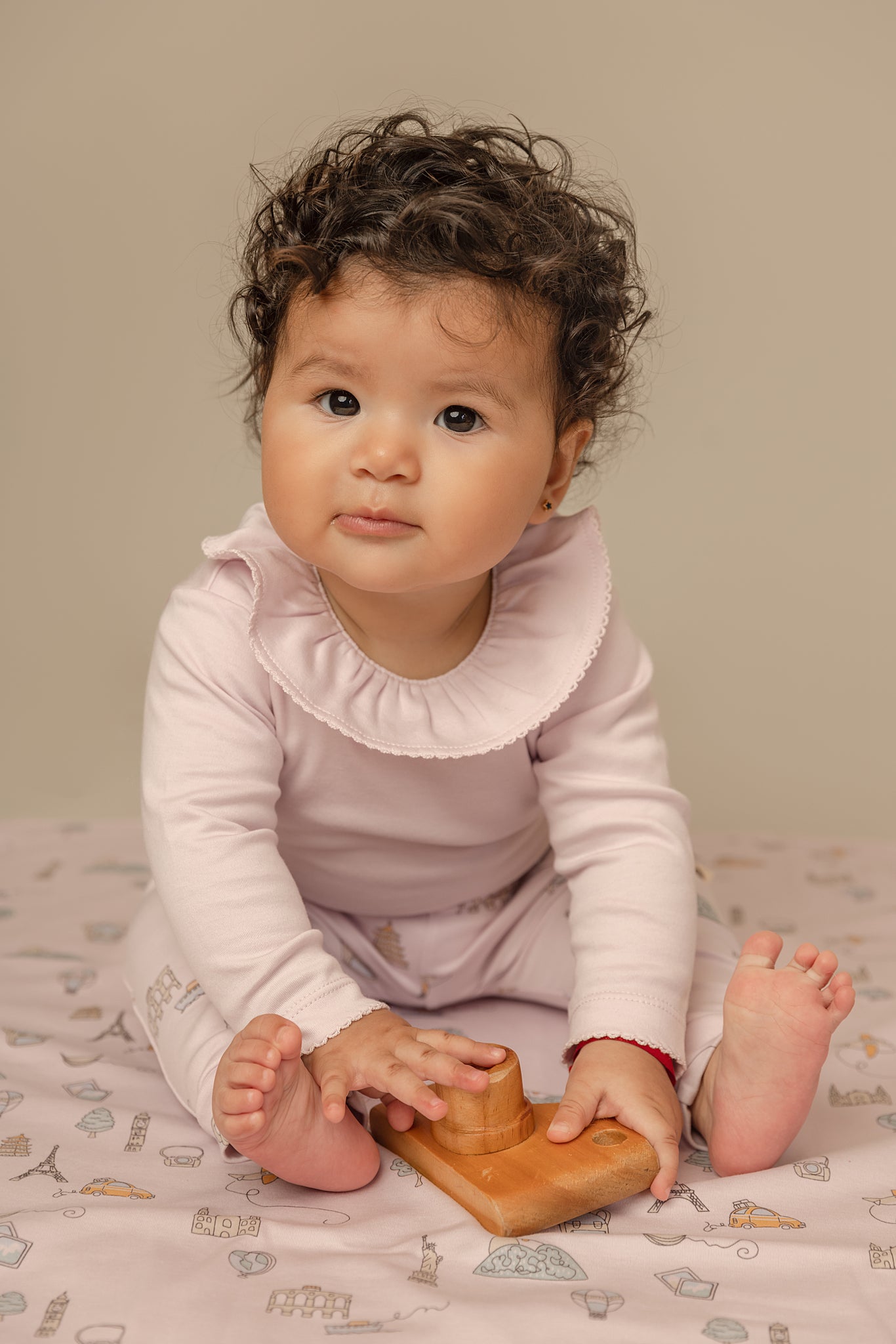 Pima Lima Pima Lima | Long Sleeve Ruffle Collar Bodysuit | Lavender