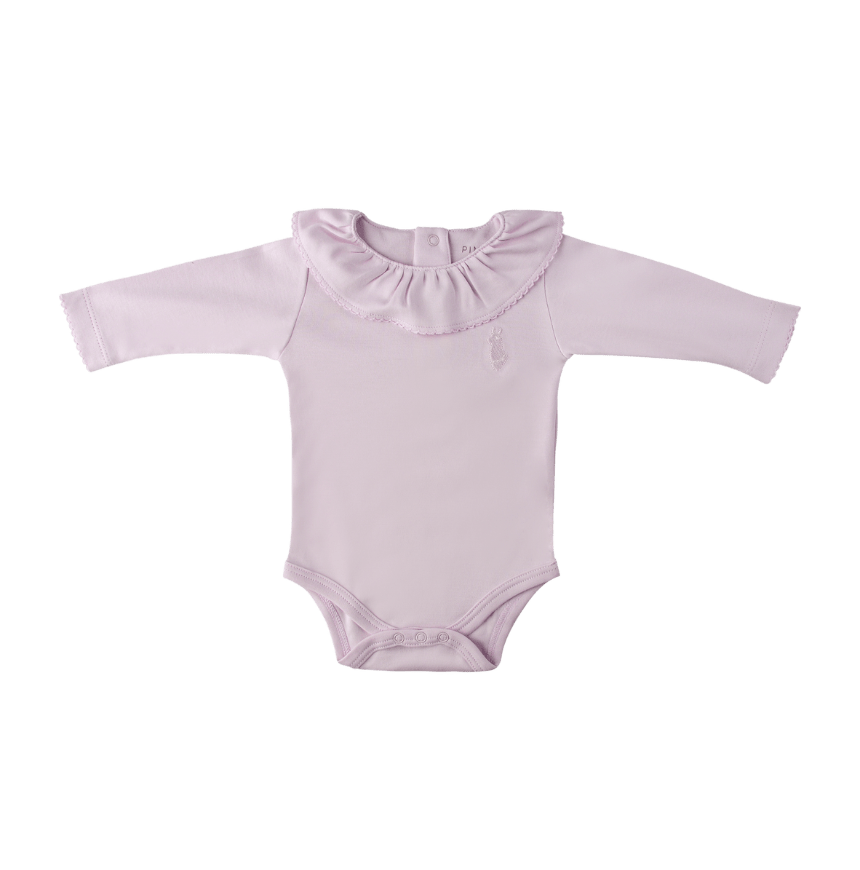 Pima Lima Pima Lima | Long Sleeve Ruffle Collar Bodysuit | Lavender