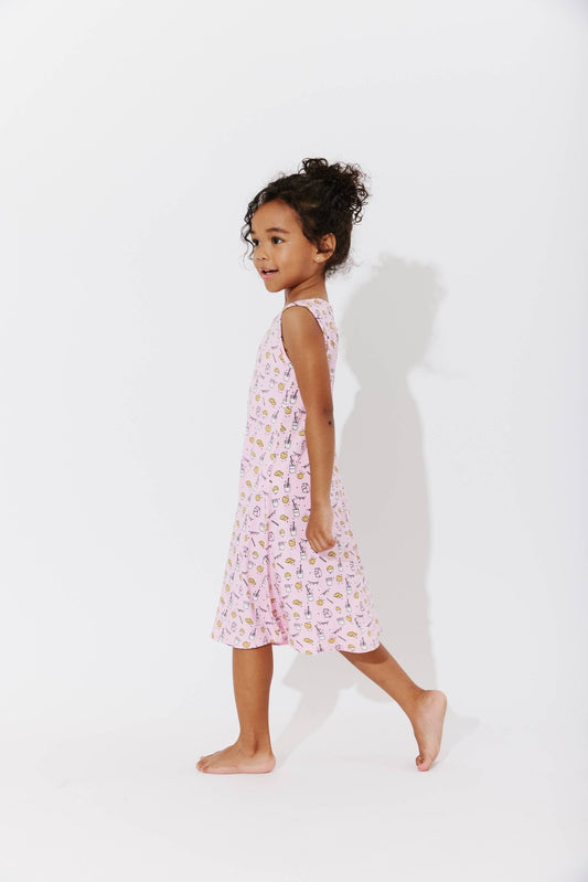 Pink Milk & Cookies Bamboo Girls' Pajamas Dress