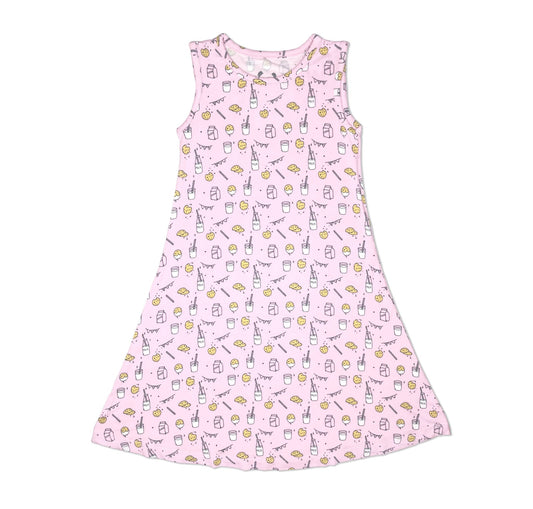 Pink Milk & Cookies Bamboo Girls' Pajamas Dress