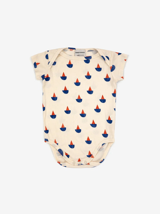 Sail Boat All Over Short Sleeve Bodies (Set of 2) - Bobo Choses