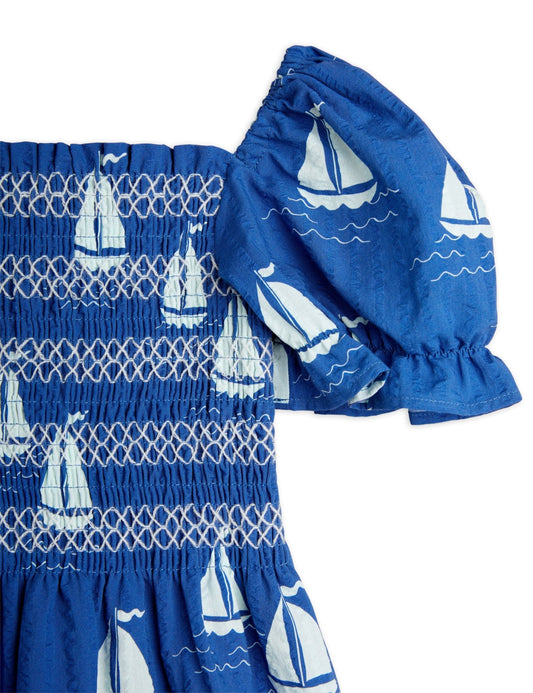 Sailing Boats Woven Smock Dress - Mini Rodini