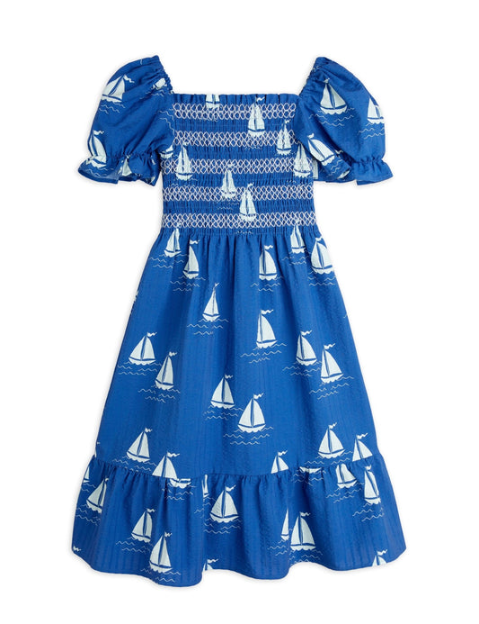 Sailing Boats Woven Smock Dress - Mini Rodini