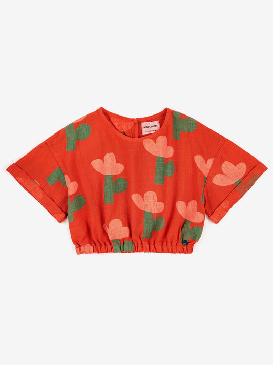 Sea Flower All Over Cropped Sweatshirt - Bobo Choses