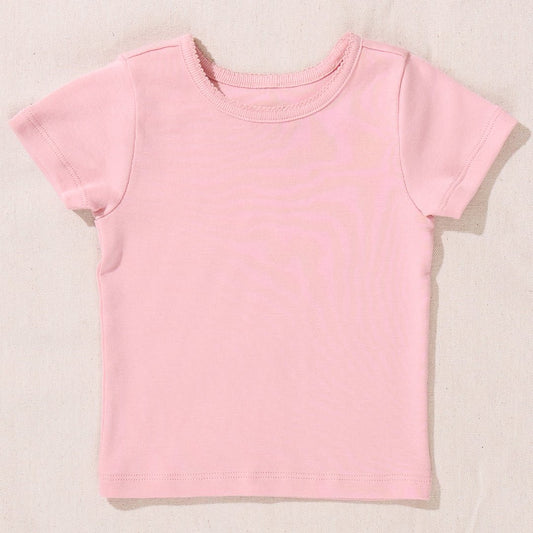 Short Sleeve Seesaw Rib T-Shirt - Pink - Pink Chicken