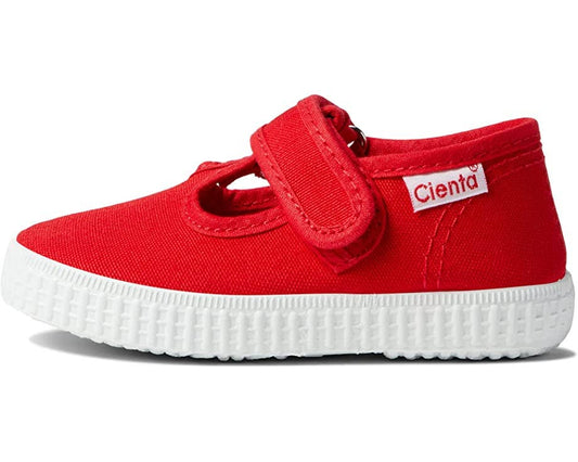 Velcro T-Strap - Red - Cienta Shoes