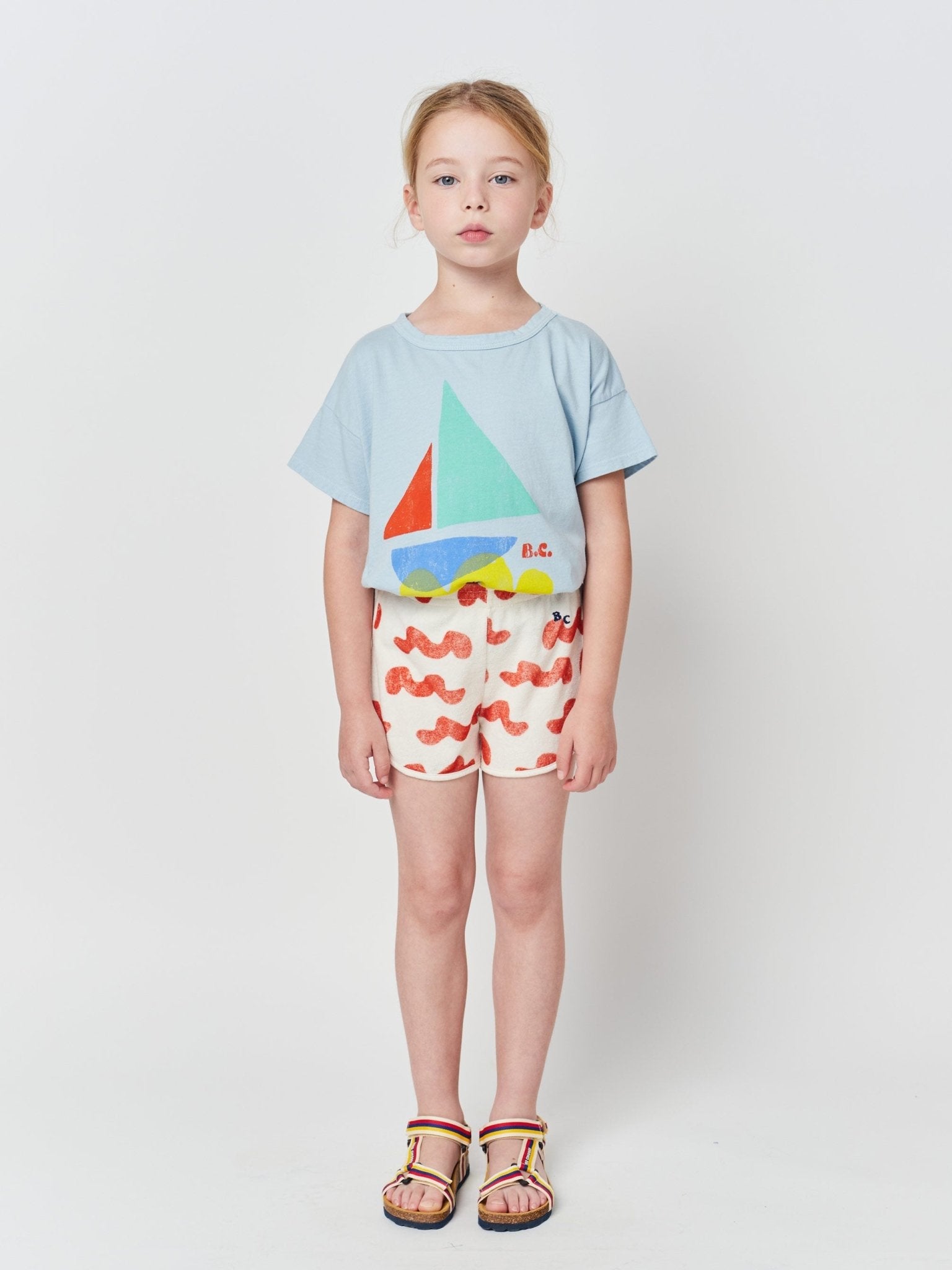Waves All Over Terry Shorts - Bobo Choses