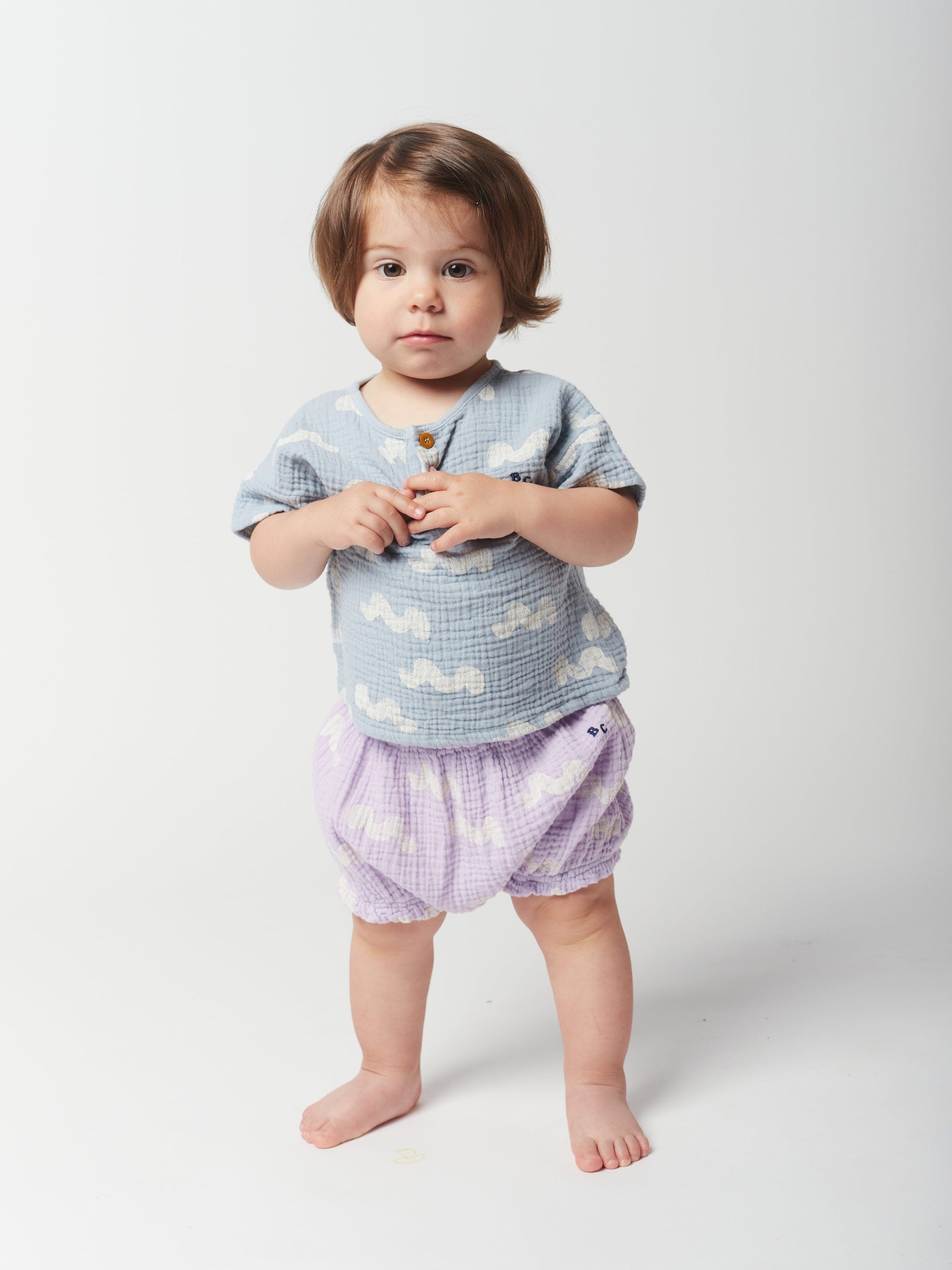 Waves All Over Woven Ruffle Bloomer