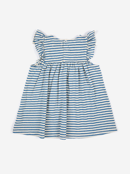 Blue Stripes ruffle dress